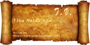 Tiba Valéria névjegykártya